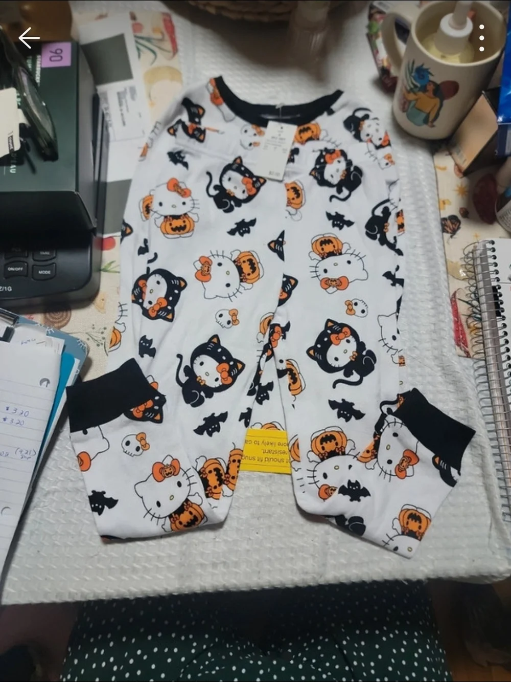 Hello Kitty Kids 2 Piece Halloween Pajama Set - Size 4